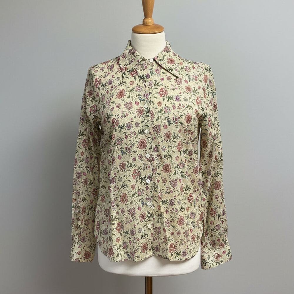 Trovata cream floral Jacquelin blouse, size S